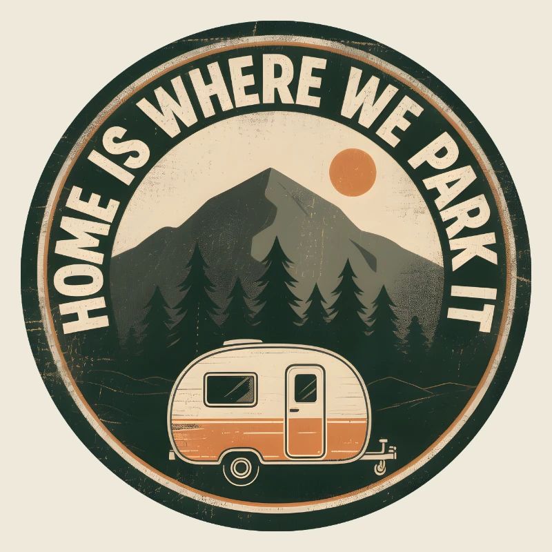 Camper Camping Home is where we park it