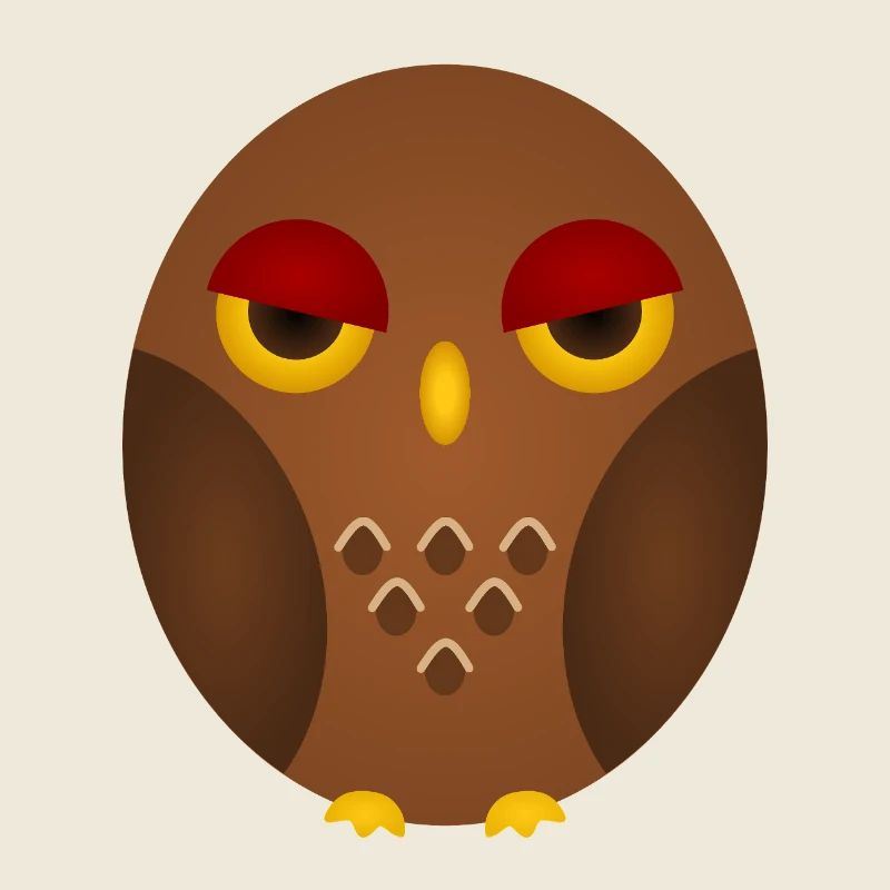 Mürrische Eule Silhouette