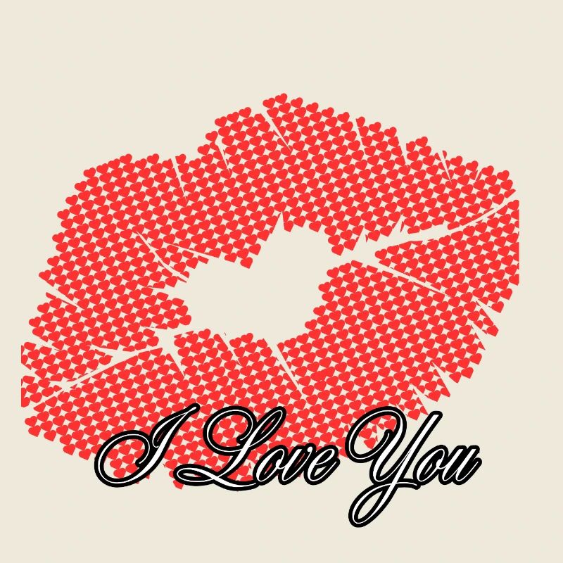Heart in romantic points I love you