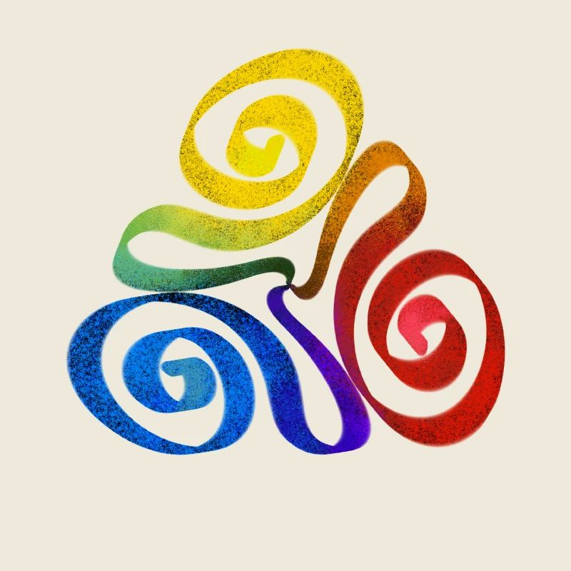 Rainbow triangle spiral