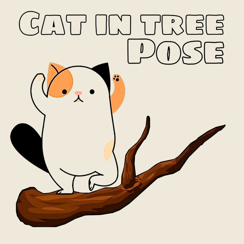 Chat dans la posture de l’arbre