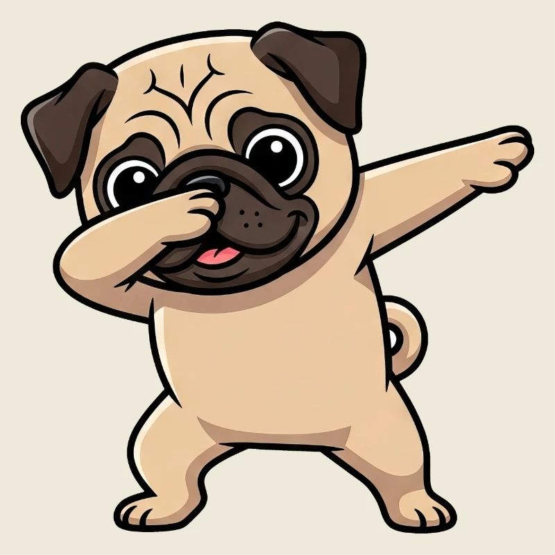 mignon carlin dessin animé dabbing chien enfants