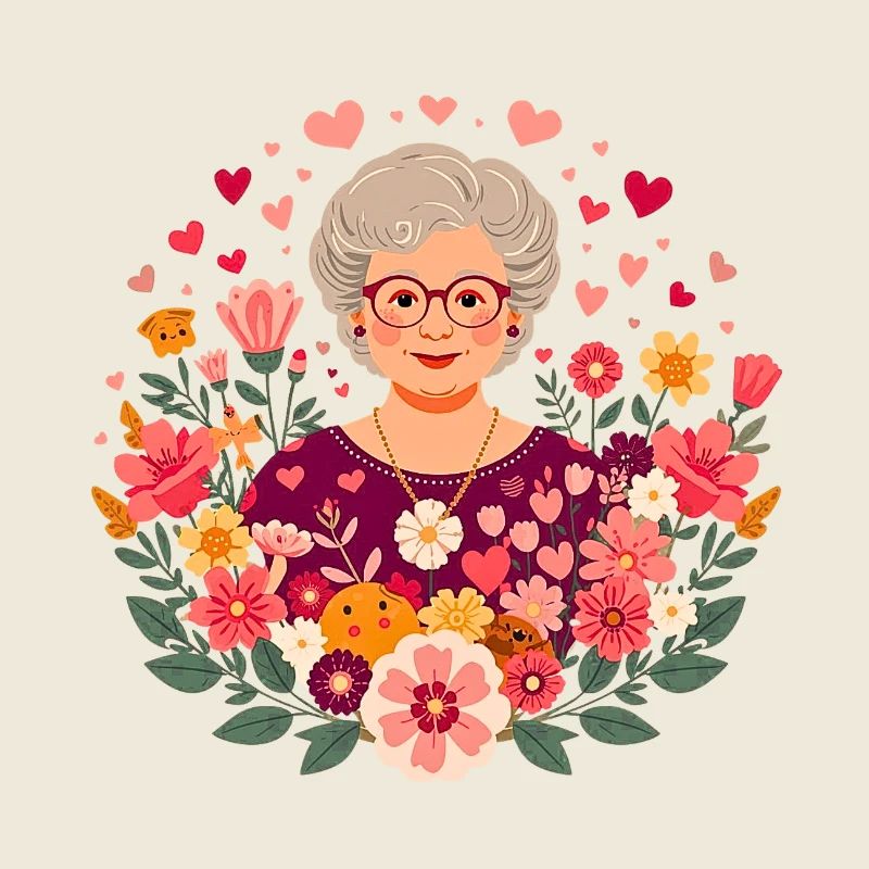 Blumen-Großmutter