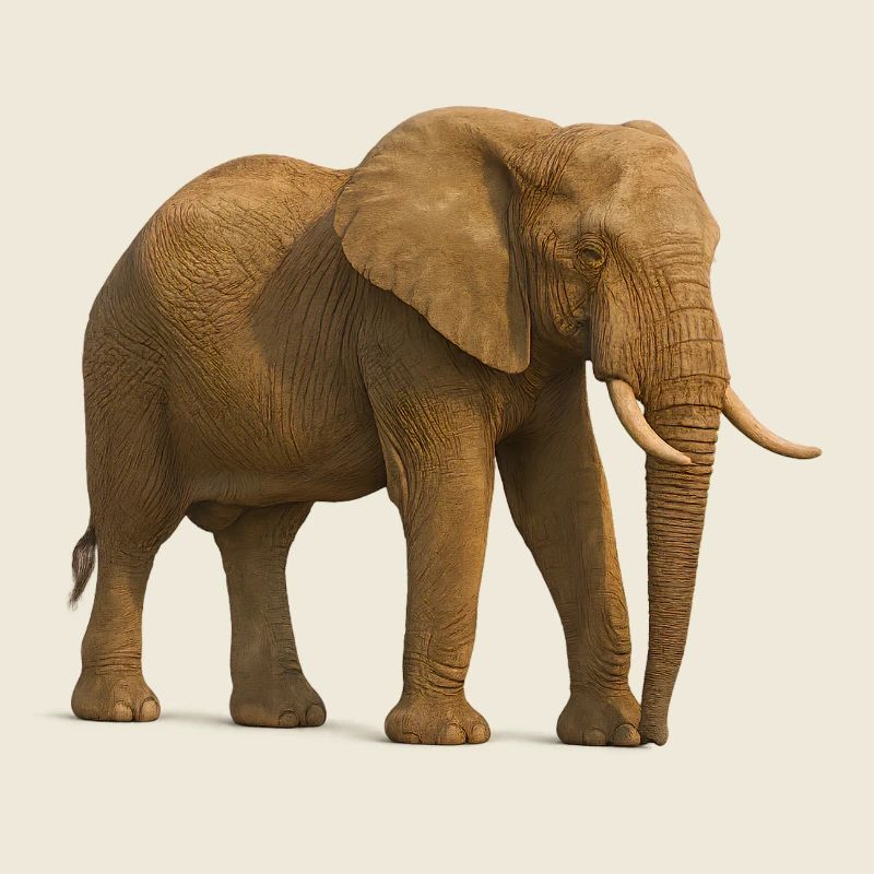 Éléphant dans des tons naturels