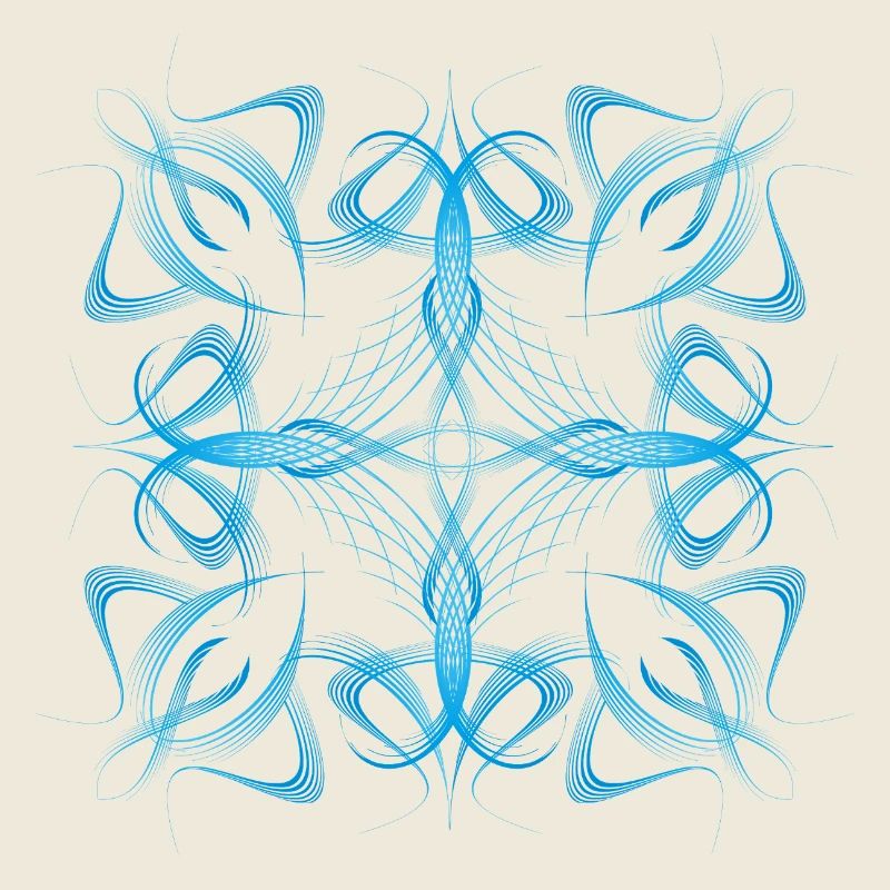 Delicate dynamic blue line pattern