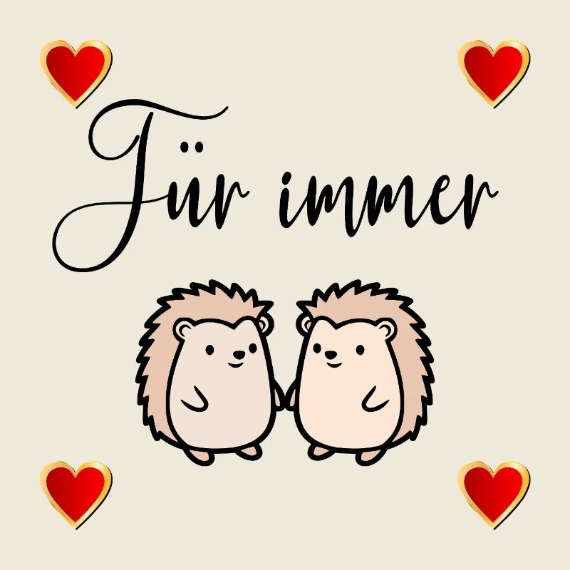 Verliebtes Paar Igel Herzen