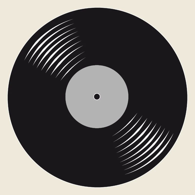 Stilisierte schwarze Vinyl-Schallplatte
