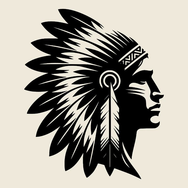 Proud warrior face with magnificent headdress