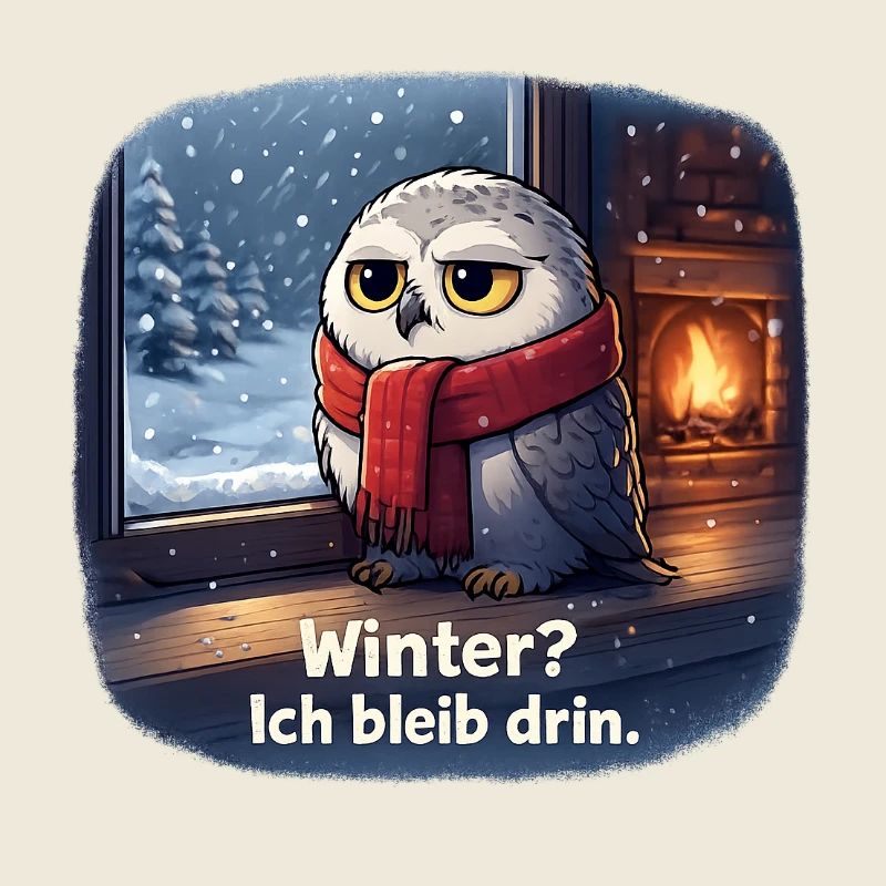 Winter Eule: Ich bleib drin