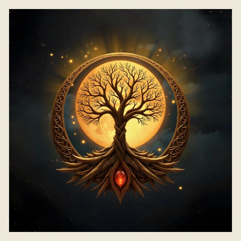 Golden Circle Moon Tree
