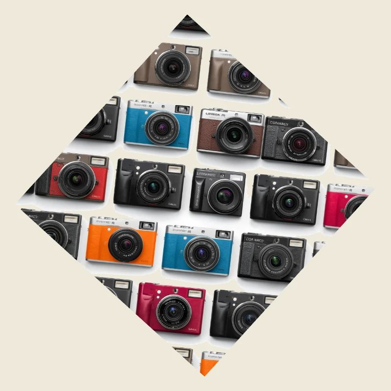 Colorful camera pattern print