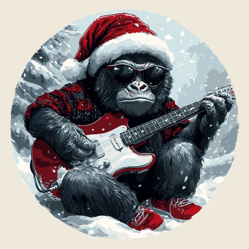 Gorilla Weihnachten Gitarre