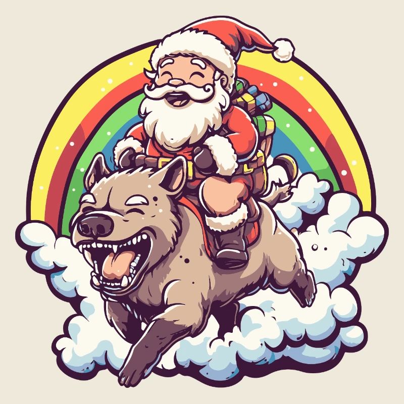 Noël du Père Noël hyène