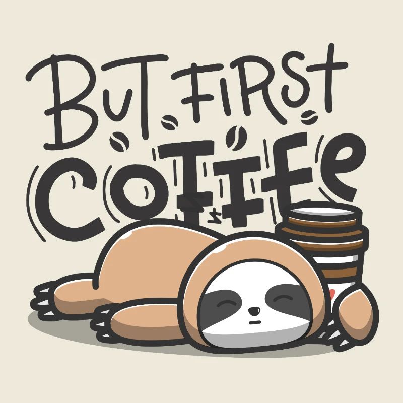 But First Coffee Schlafender Sloth