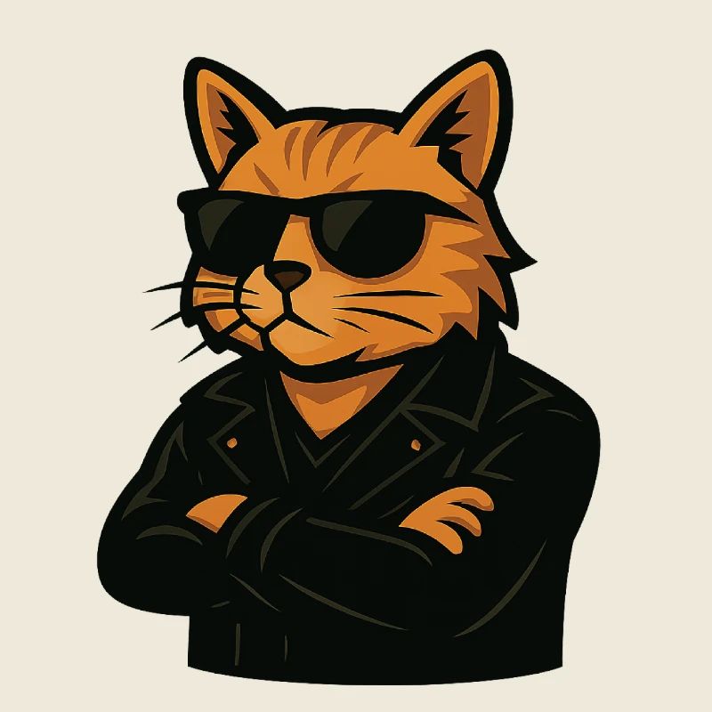 Chat cool avec des lunettes de soleil en cuir