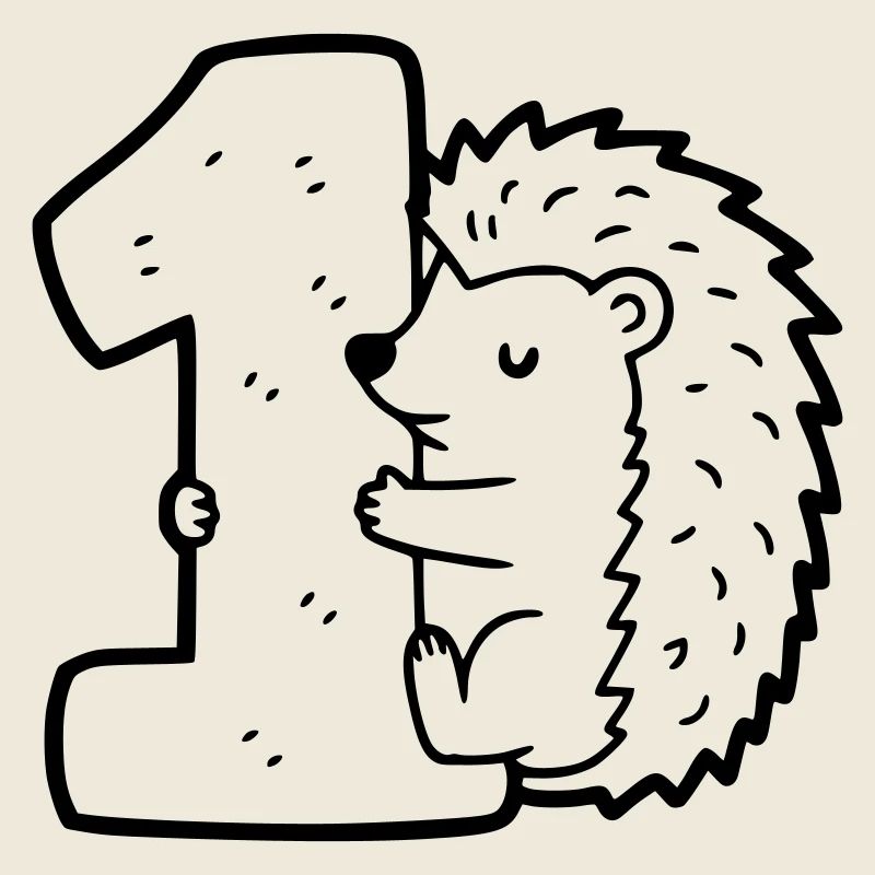 Hérisson mignon avec illustration de dessin animé numéro 1