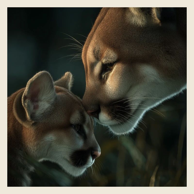 Berglöwe Mutter & Jungtier – Pure Liebe