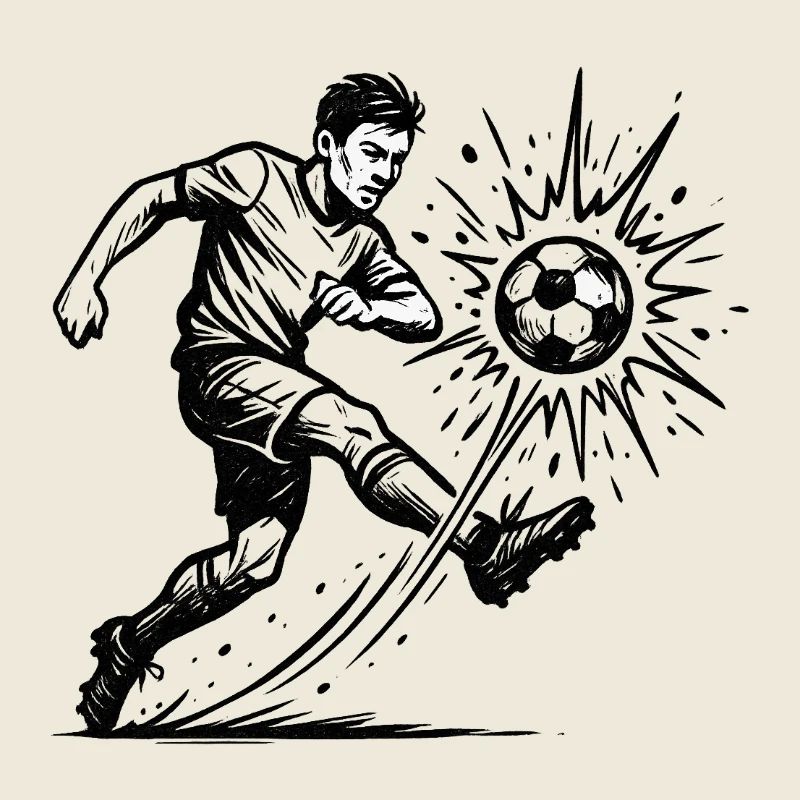 Illustration de tir de football explosif
