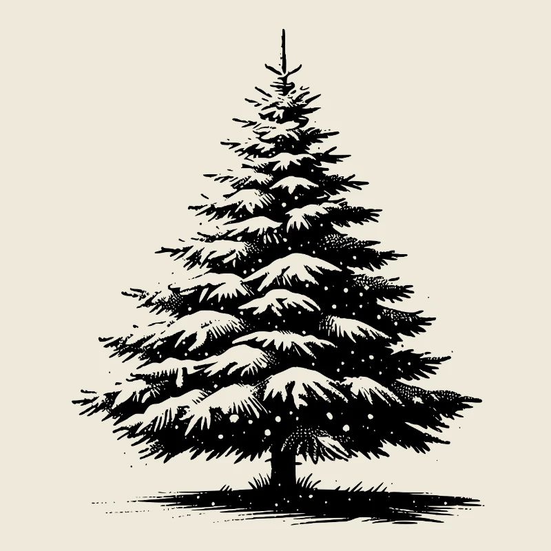 Schneebedeckte Weihnachtskiefer