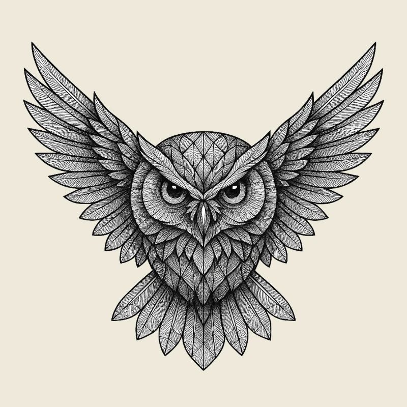 Owl Geometric Wings