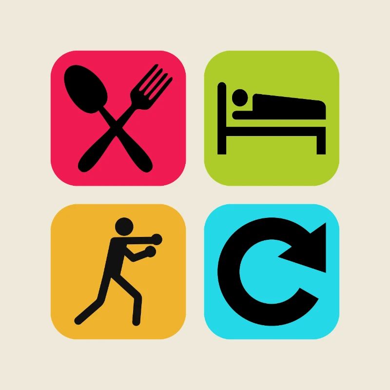 Eat Sleep Boxing Repeat Funny Quote Fighter
