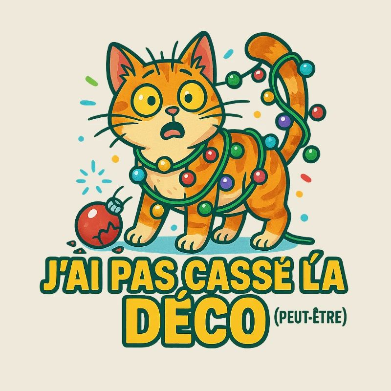 Chat Noël Déco Décalé