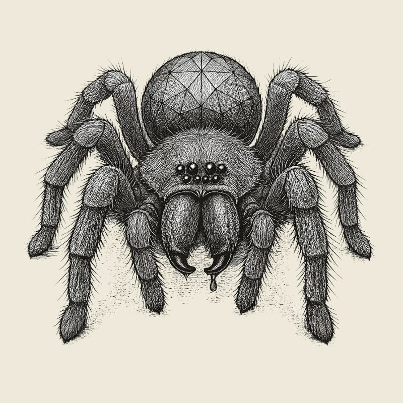Geometric Web Spider Portrait