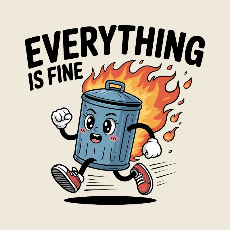 Everything is fine - Funny Anxiety Memeshirt