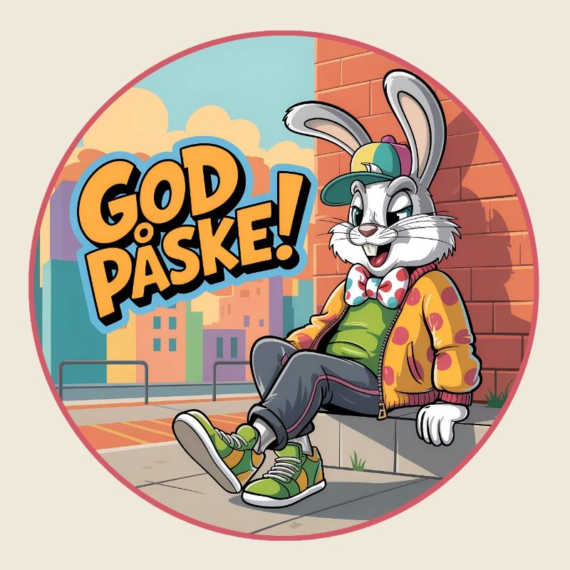 Happy Easter with funny Easter bunny