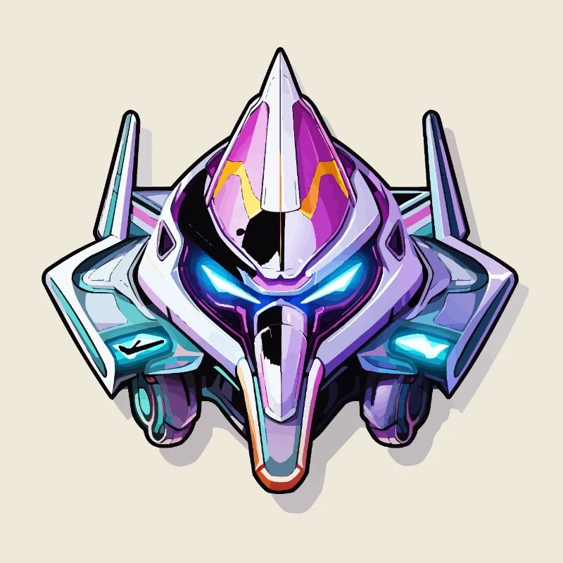 Neon Mech Warrior Helmet