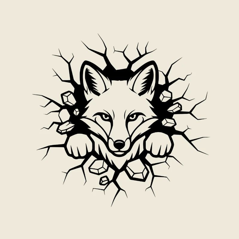 Fuchs Wanddurchbruch Illustration