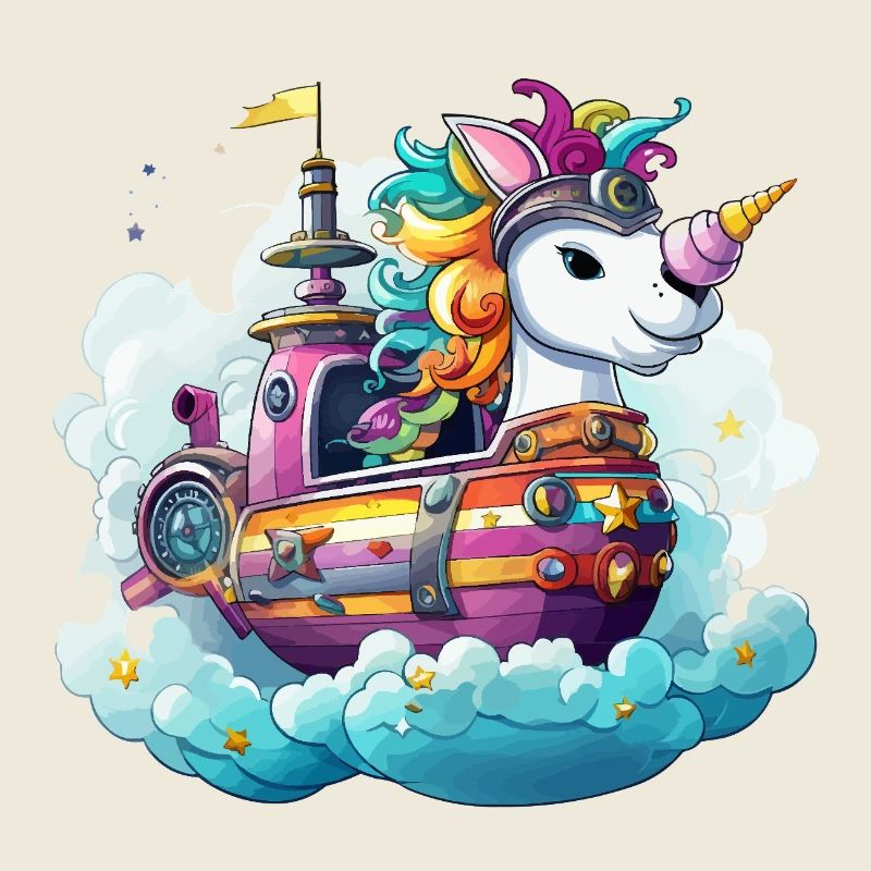 Colorful Unicorn Ship Dream