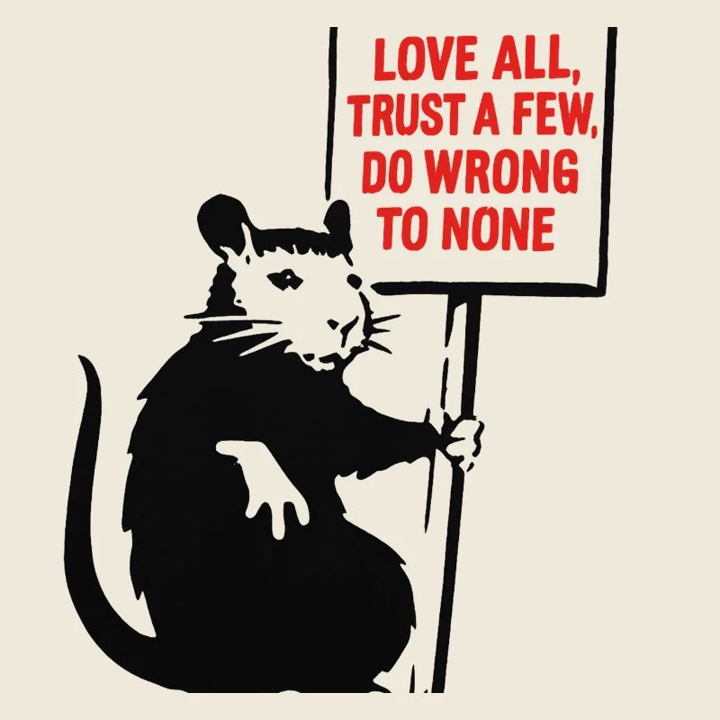Rat with protest sign