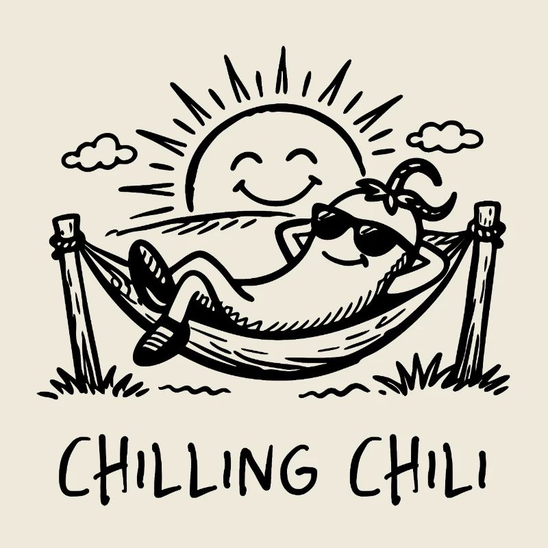 Chilling Chili Funny Pun Doodle