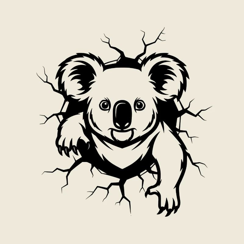 Percée du mur des koalas – Brise du mur des animaux cool