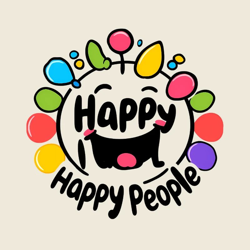 Colorful Laughing Faces Balloon Circle