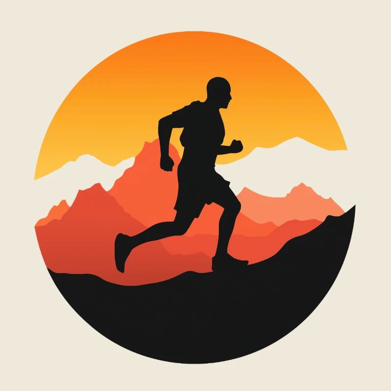 Course à pied – Symbole de liberté - logo trail