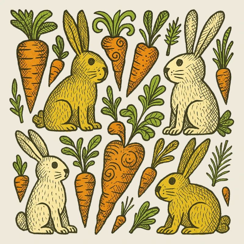 Karottengartenhasen-Illustration