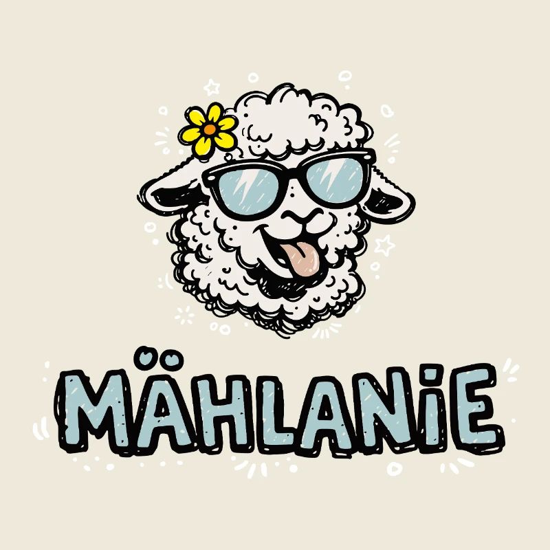 Mählanie Funny Sheep Doodle Name Melanie