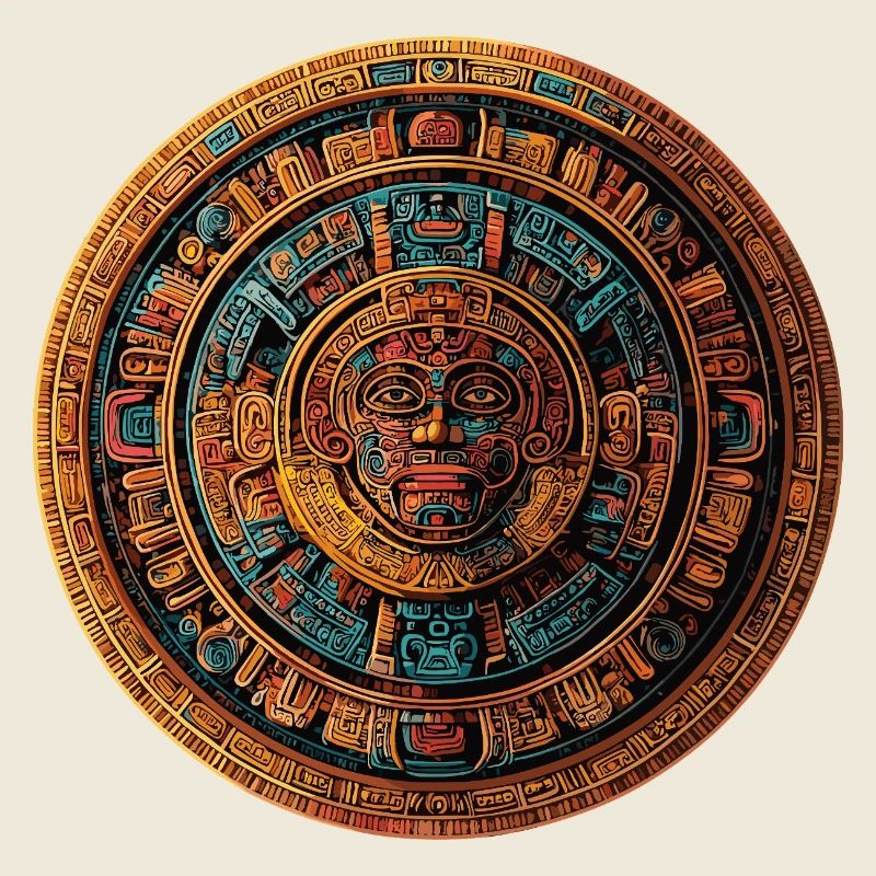 Aztekischer Sonnenstein Mandala