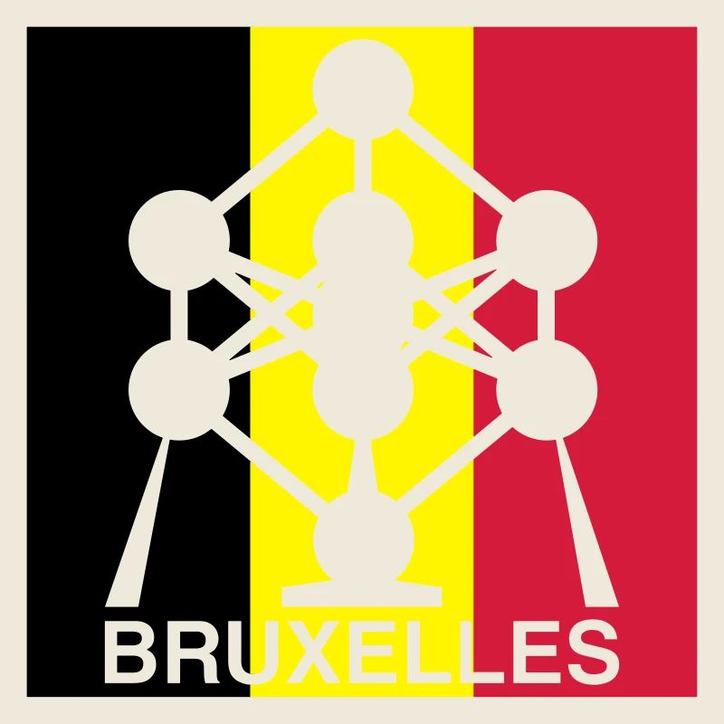 Atomium Brussels – Belgian Flag Square Design