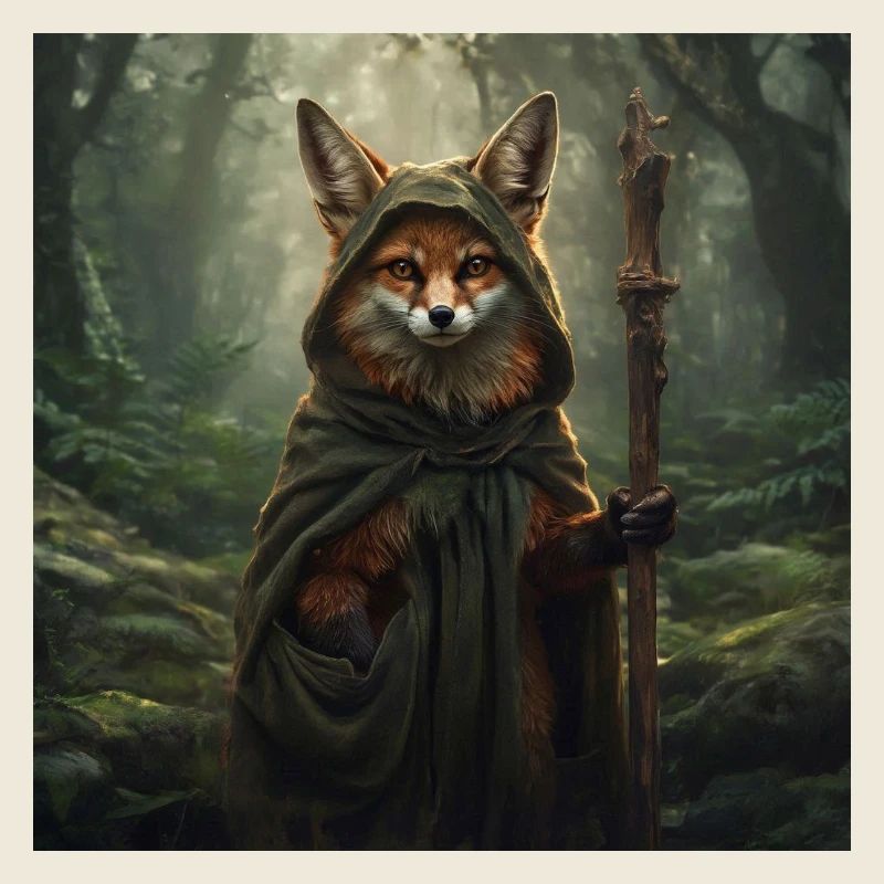 Waldfuchs im Druidencape