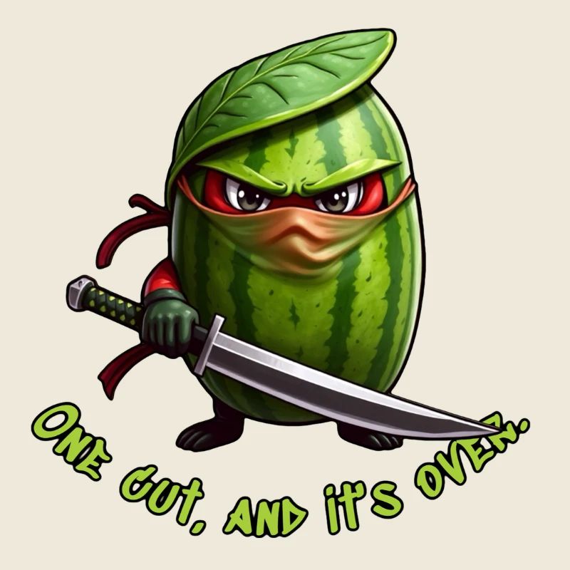 Wassermelone Ninja mit Schwert