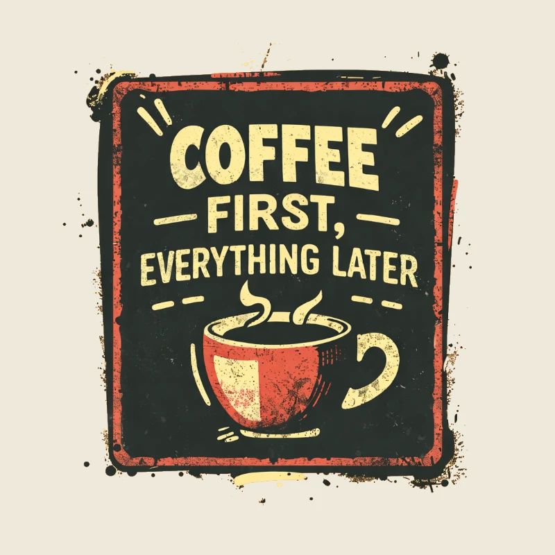Coffee First, Everything Later Kaffe Spruch Lustig