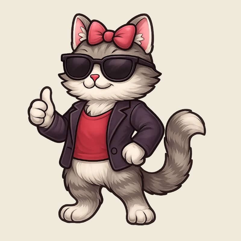 Chat cool avec une veste en cuir