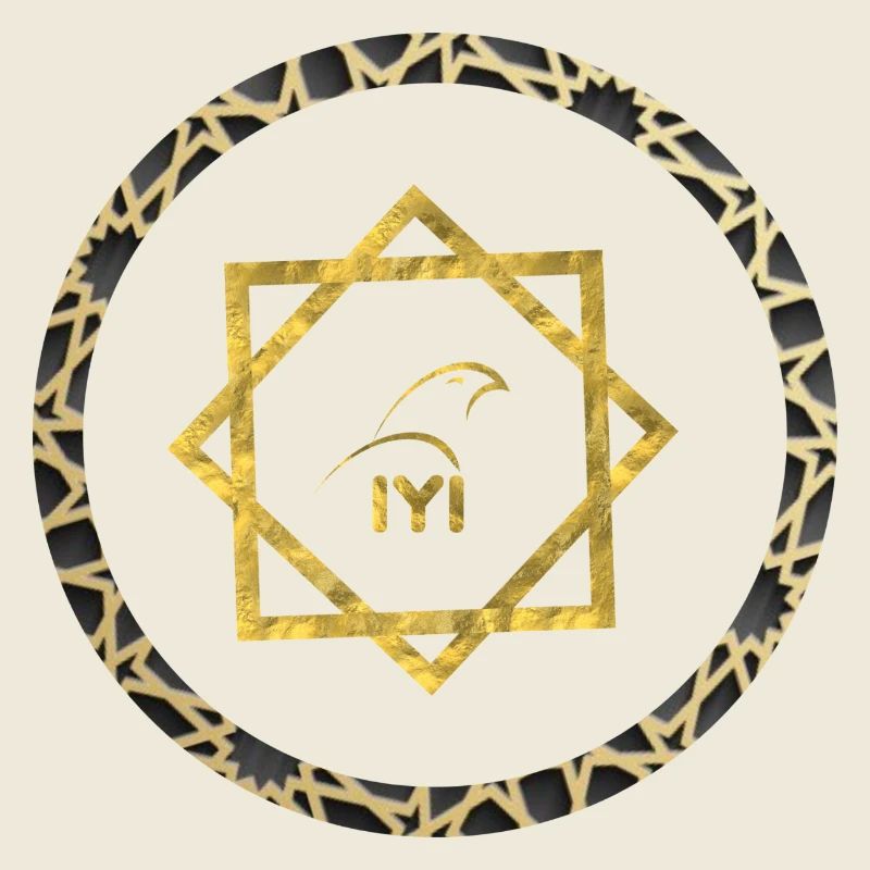 Geometric gold logo with pattern frame