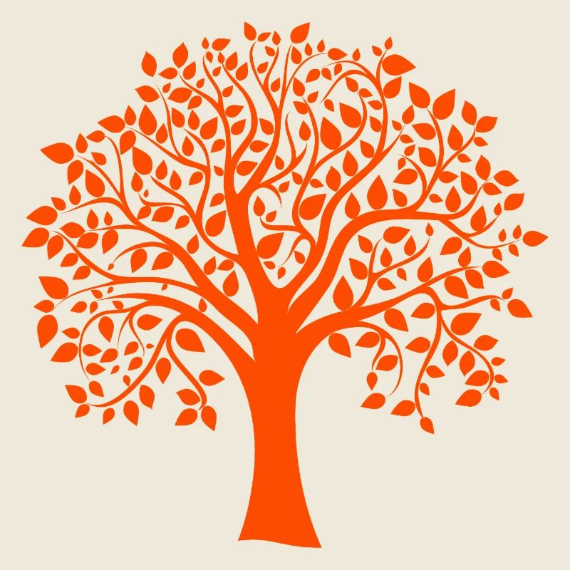 Base Orange Jumbo Tree Print Silhouette