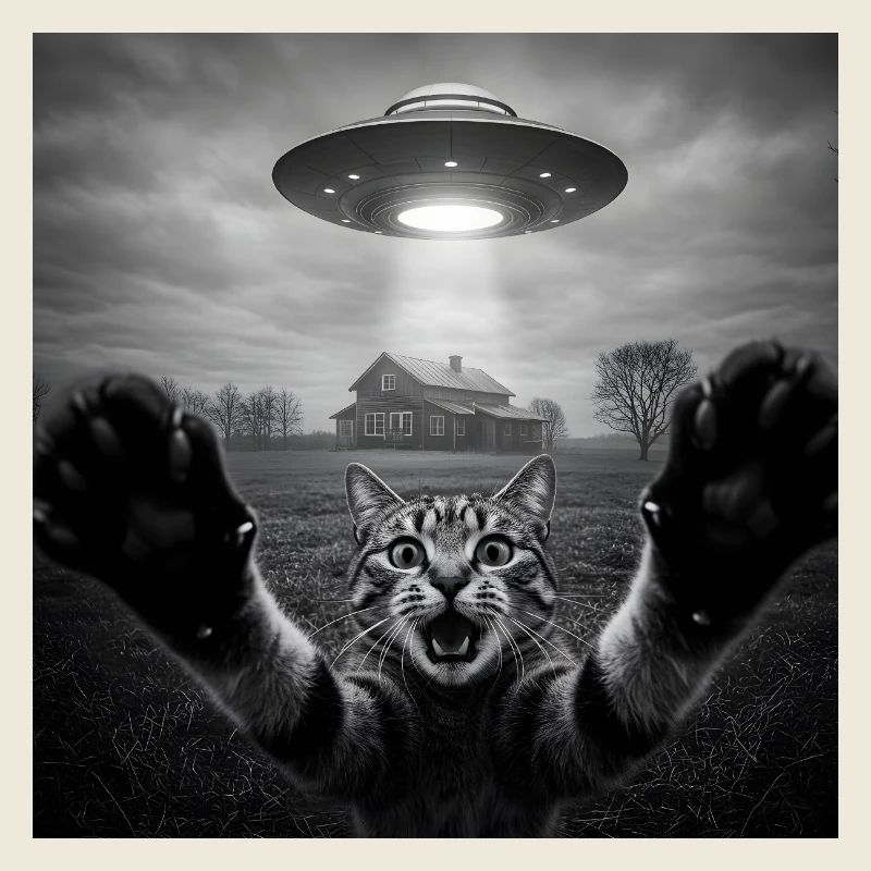 Design drôle d’extraterrestre d’un chat spatial OVNI