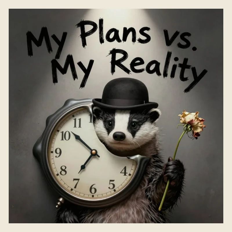 My Plans vs Reality – Badger with Clock