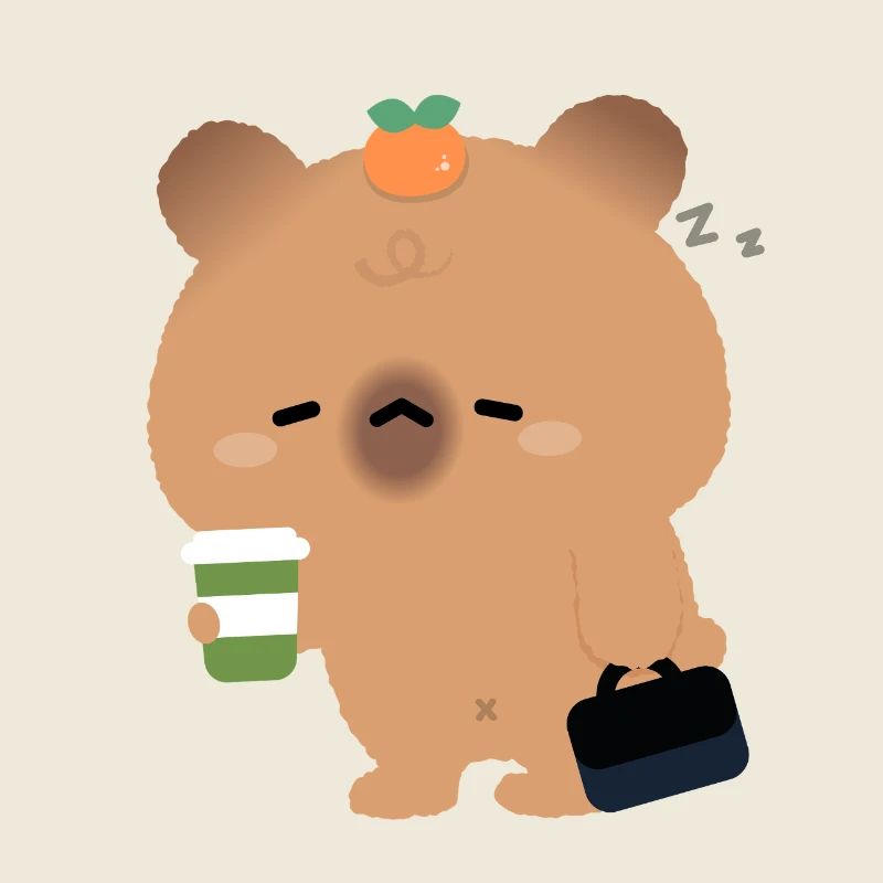 Müde Capybara mit Kaffee